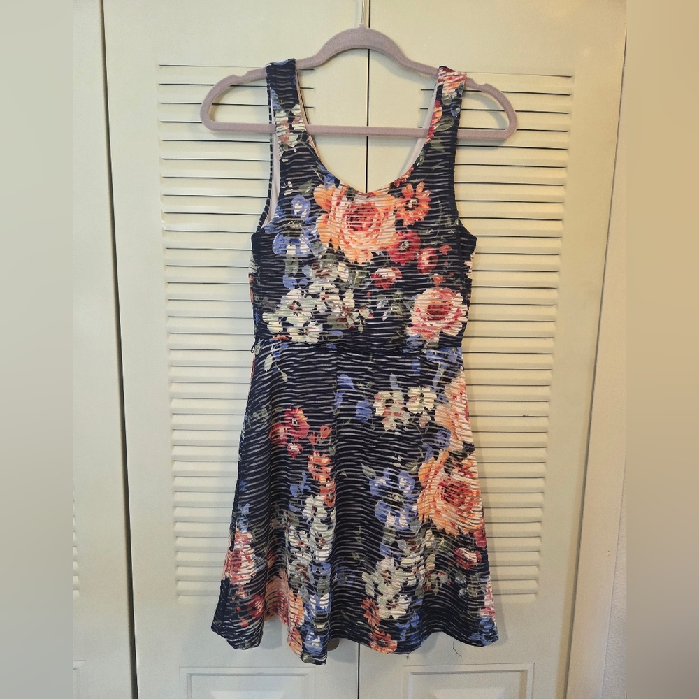 Three Hearts Blue and Pink Ruffled Tiered Sundress